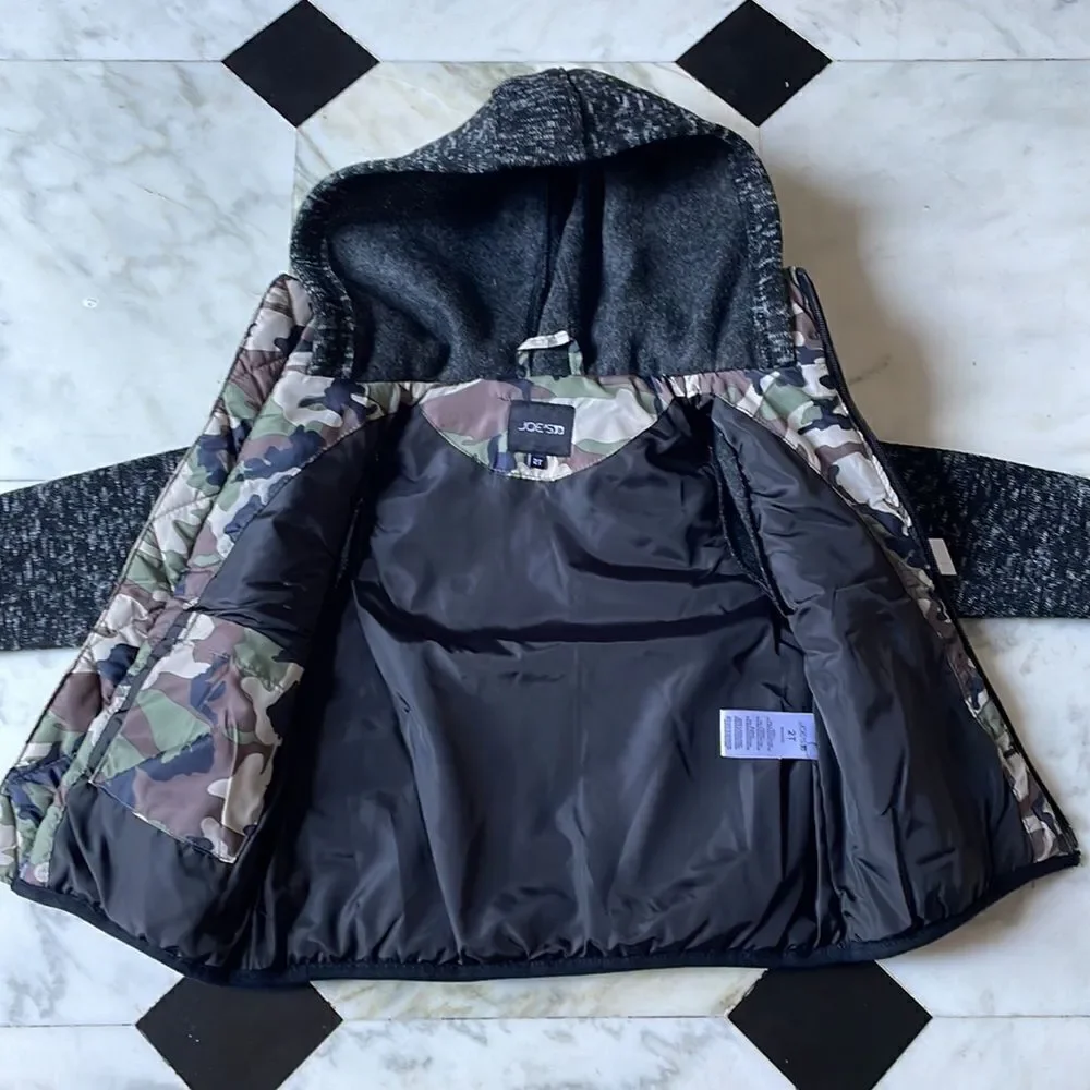 Joe’s Jeans Toddler Camo Hooded Puffer Vest Jacket NWT